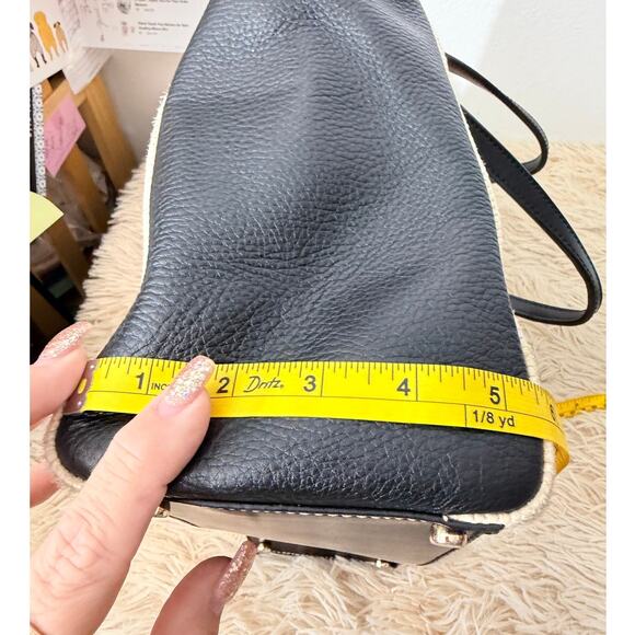 Kate Spade Woven Straw Tote Black Leather Trim Spade Lock - Picture 11 of 13